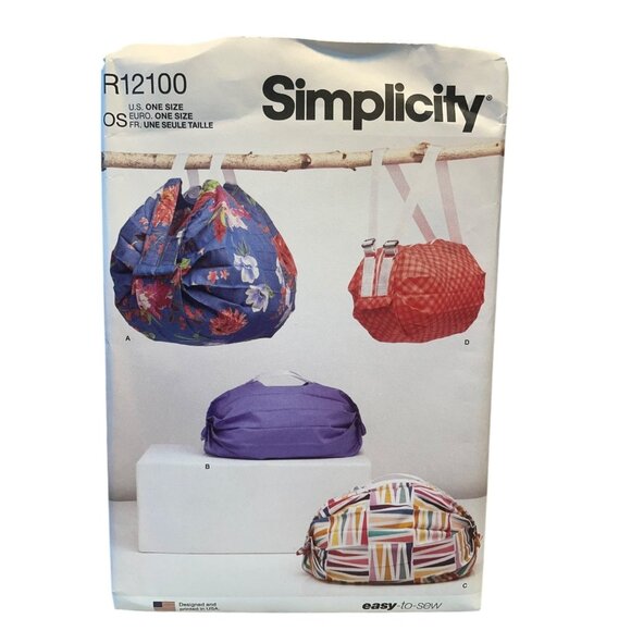 Simplicity R12100 Bag Sewing Pattern One Size Easy to Sew - Picture 1 of 2